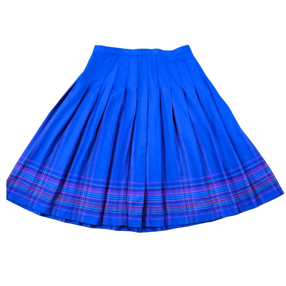 Vintage Royal Blue Pleated Skirt