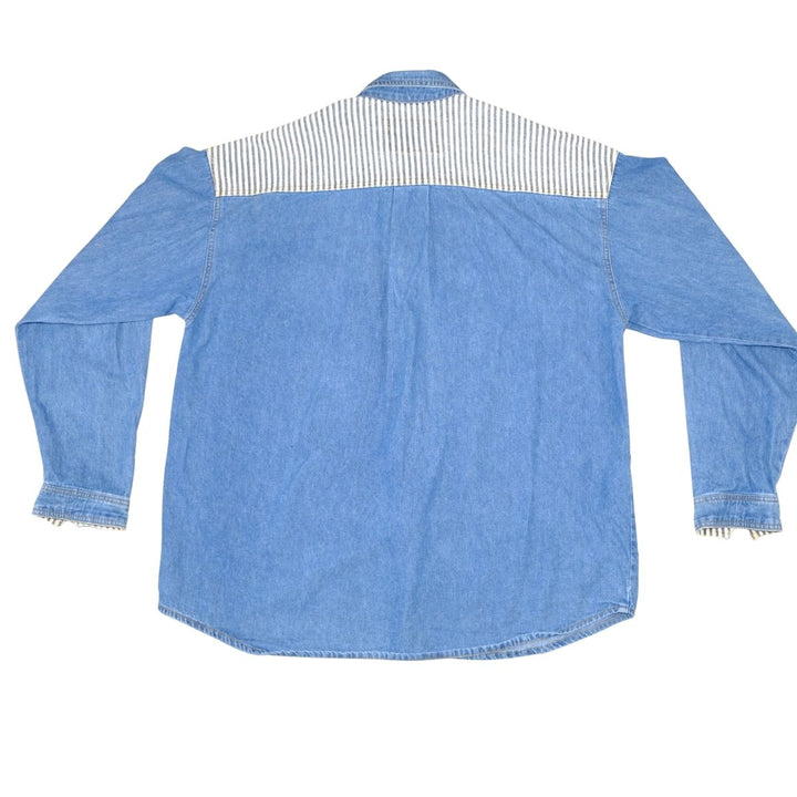 Vintage 1990s Giovanni Money Print Denim Shirt