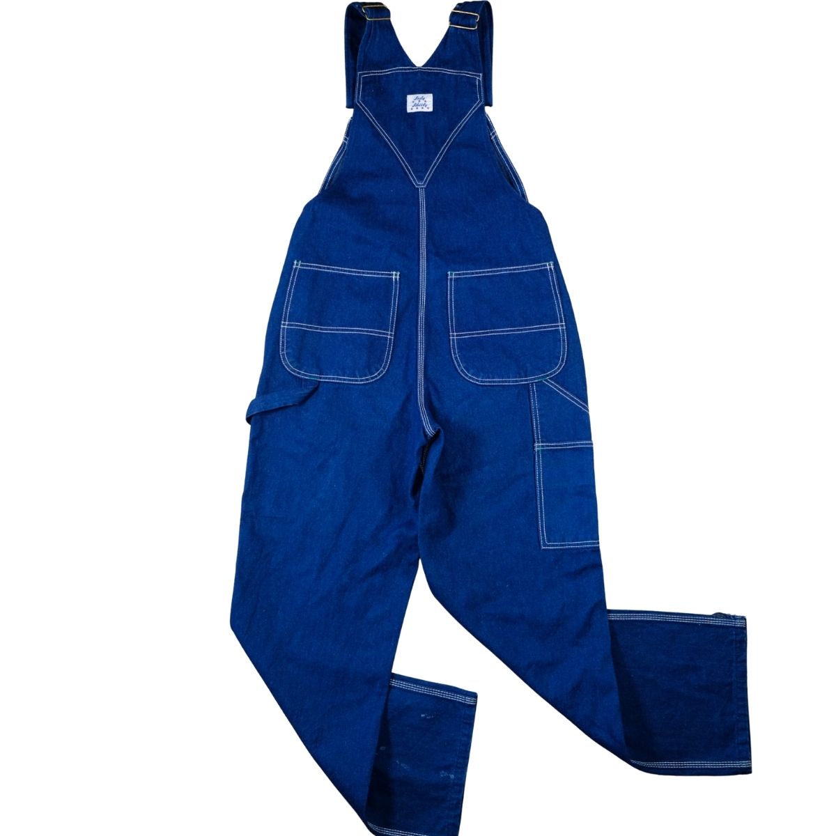 Vintage 1970s Lady Liberty Denim Overalls  Contrast Stitch Blue