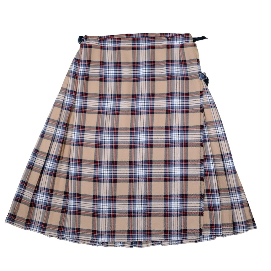 Vintage Tartan Wrap Kilt Skirt Tan Plaid