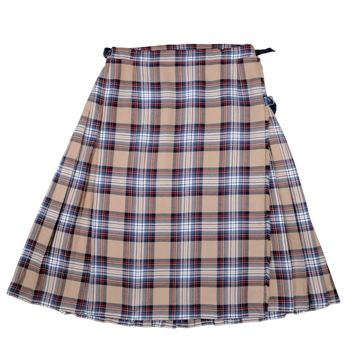 Vintage Tartan Wrap Kilt Skirt Tan Plaid