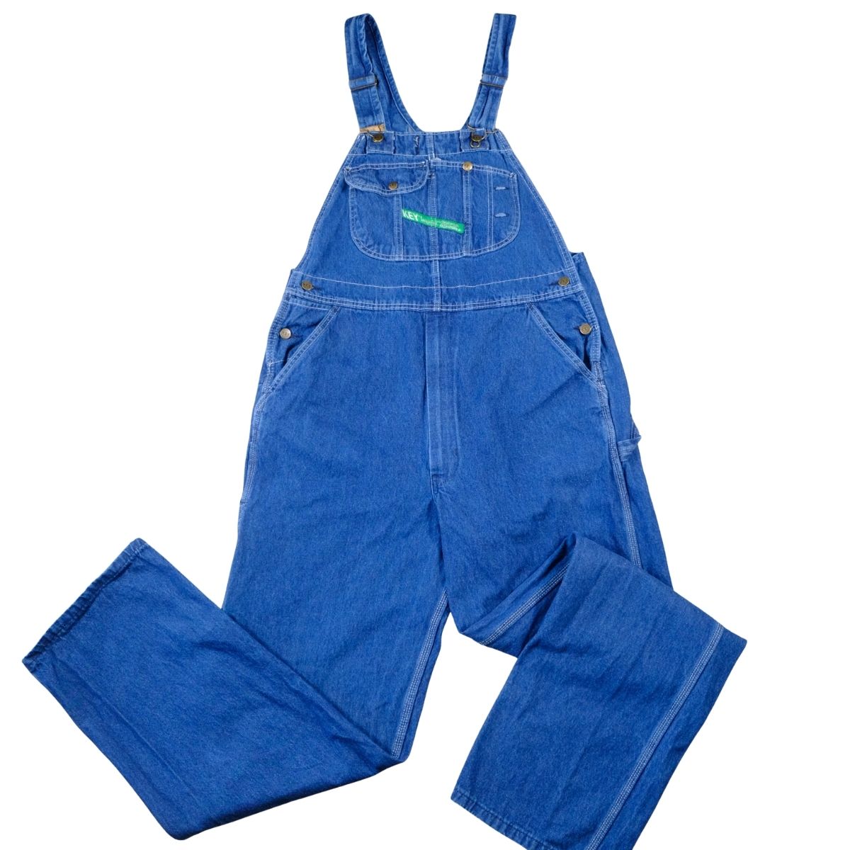 Vintage 1990s Classic Blue Denim Overalls  Relaxed Straight-Leg