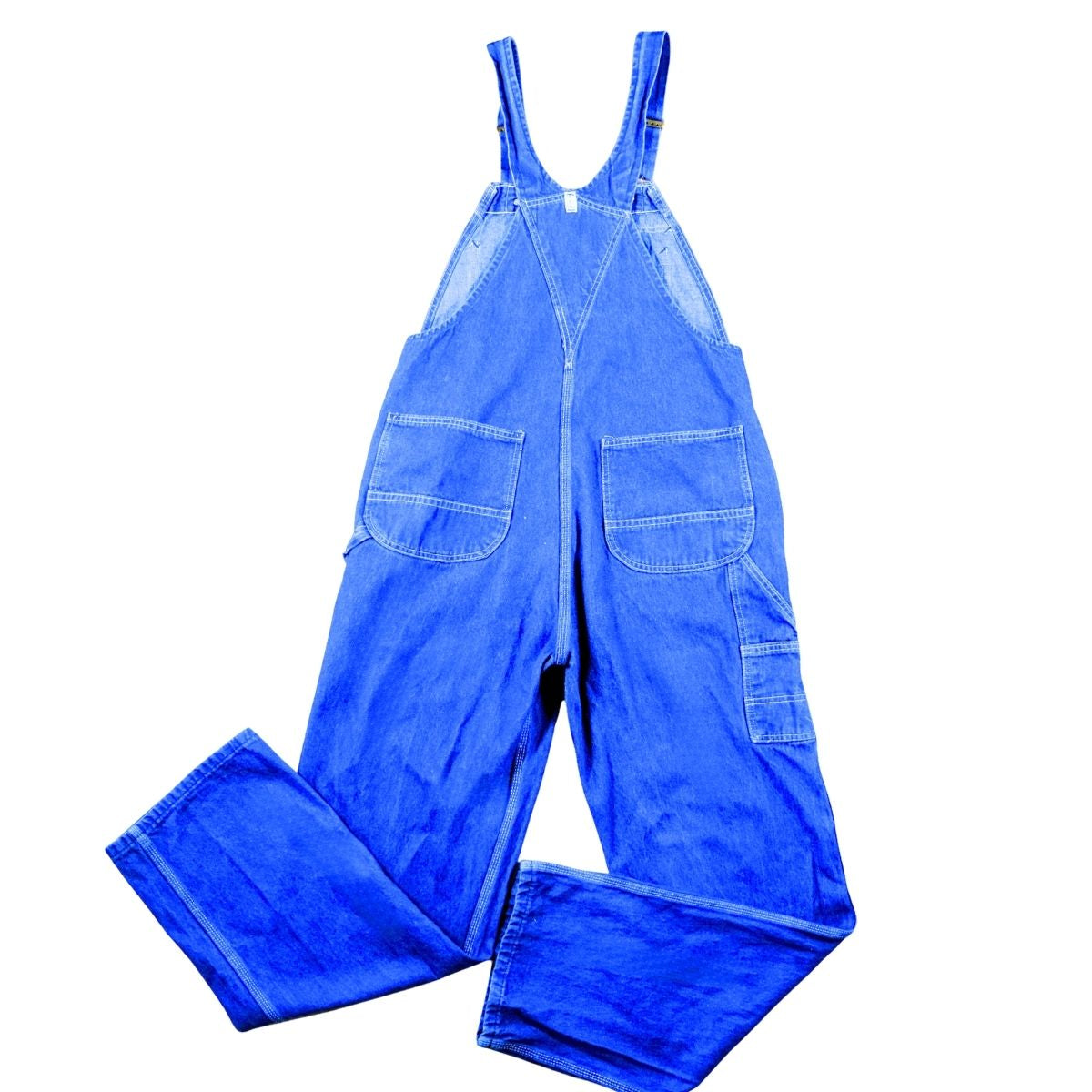 Vintage 1990s Classic Blue Denim Overalls  Relaxed Straight-Leg