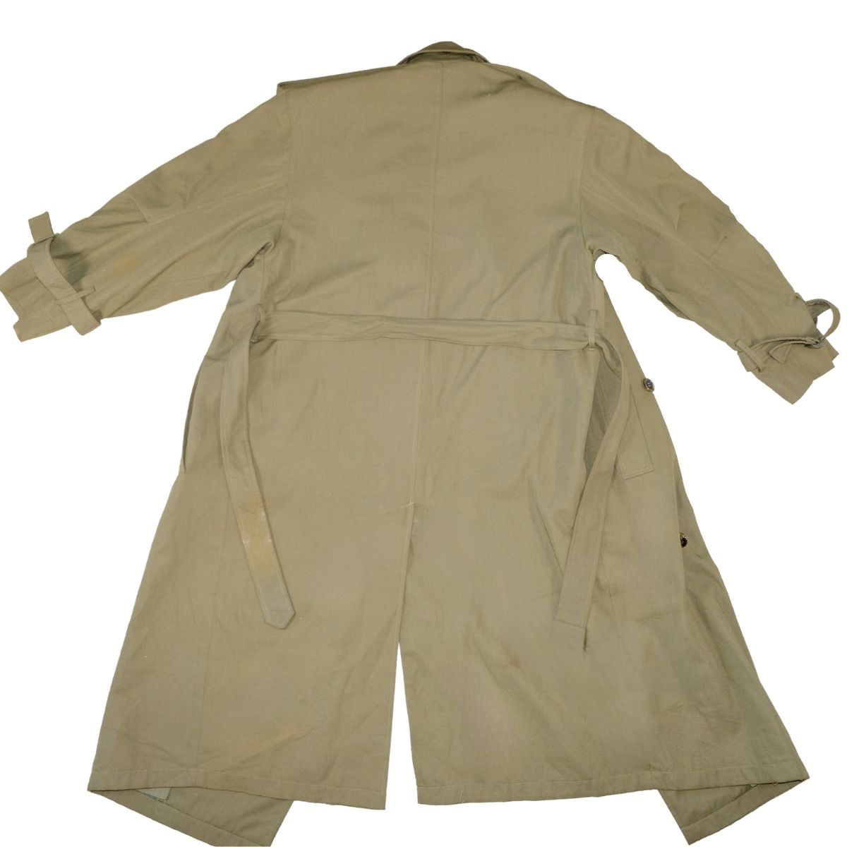 Vintage 1970s Army Green Trench Coat  Oversized Belted