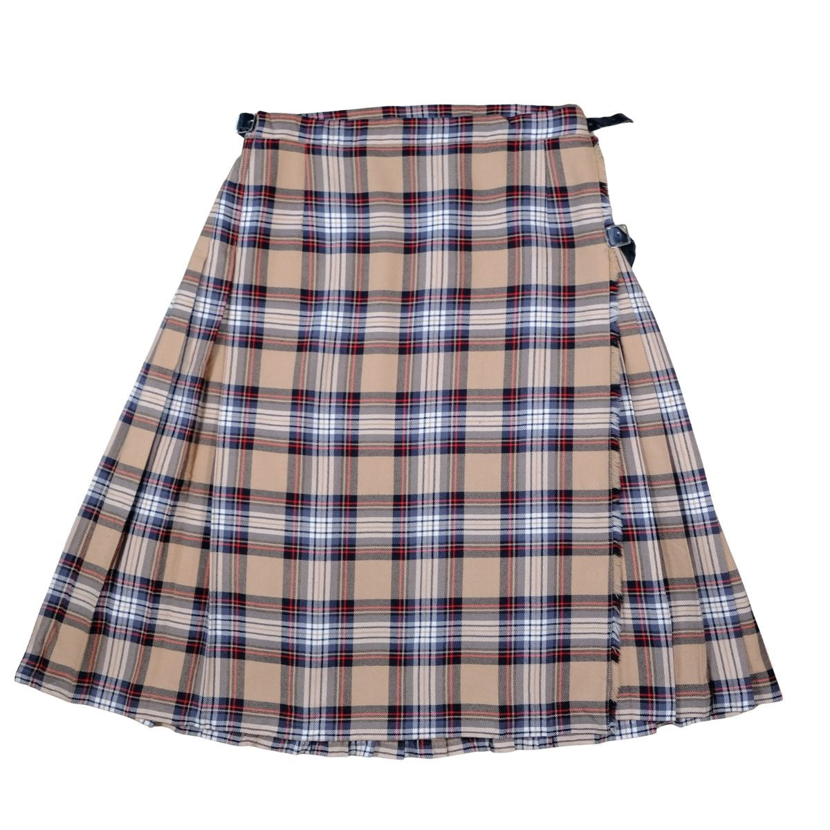 Vintage Tartan Wrap Kilt Skirt Tan Plaid