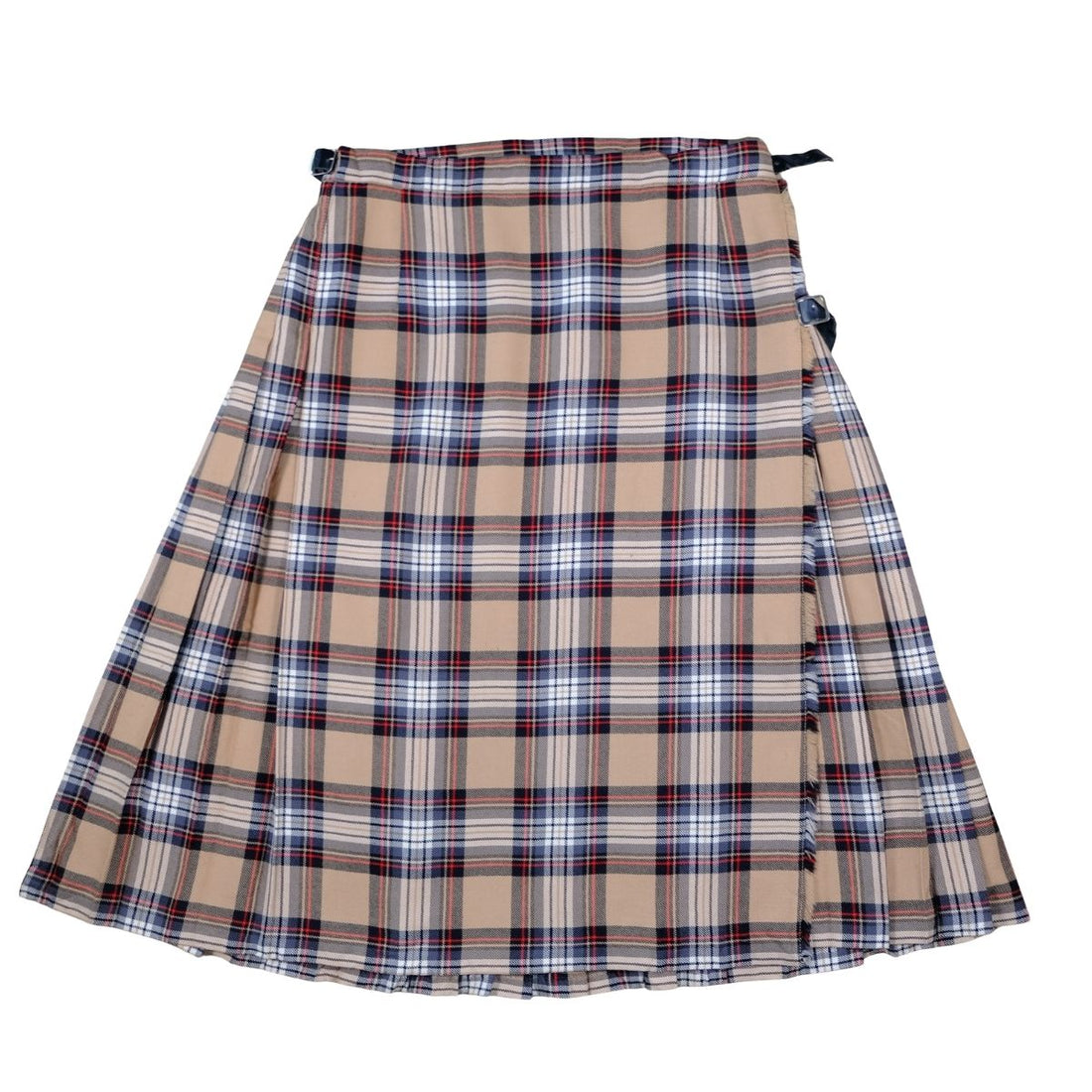 Vintage Tartan Wrap Kilt Skirt Tan Plaid