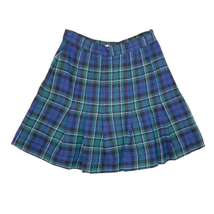 Vintage Upcycled Wool Plaid Mini Skirt