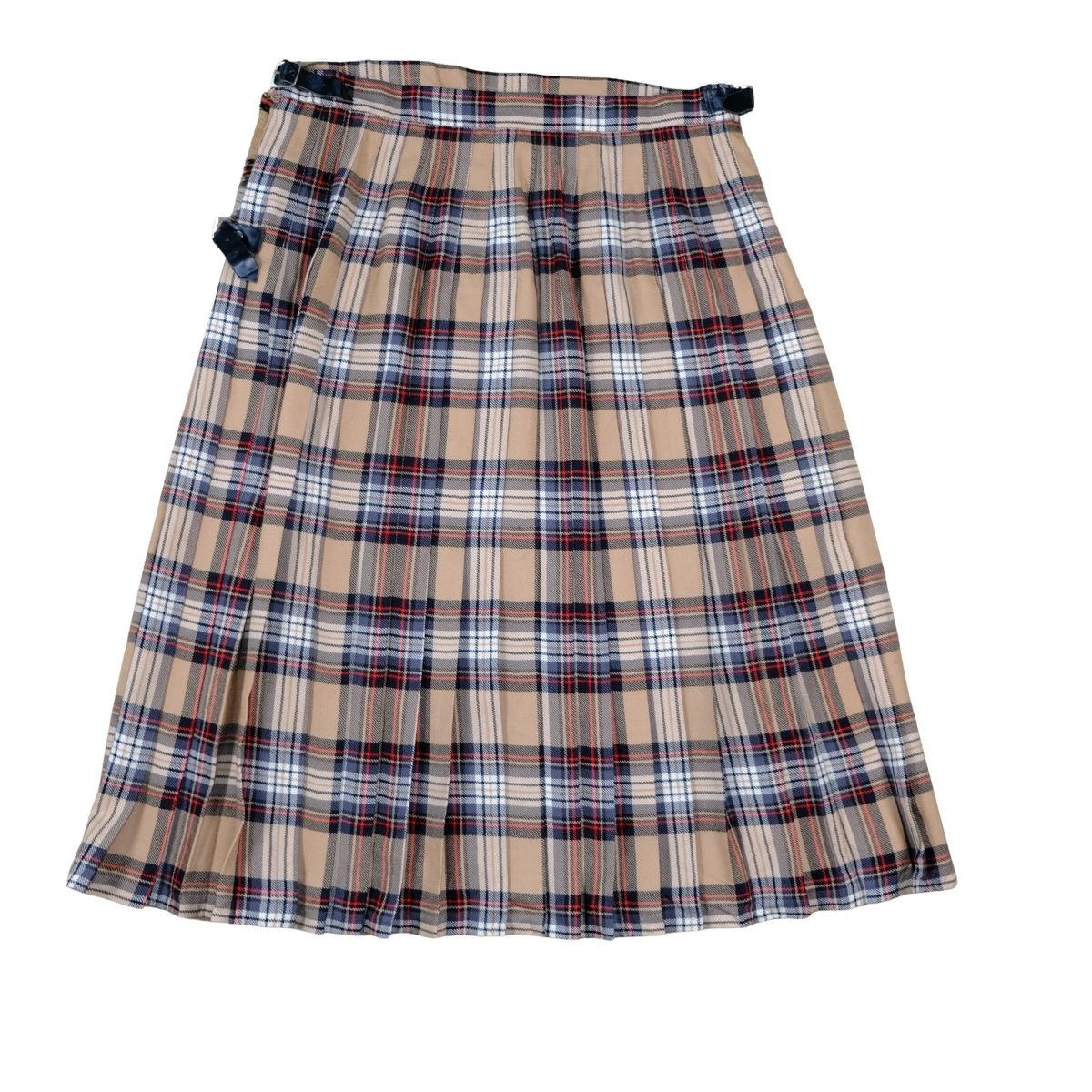 Vintage Tartan Wrap Kilt Skirt Tan Plaid