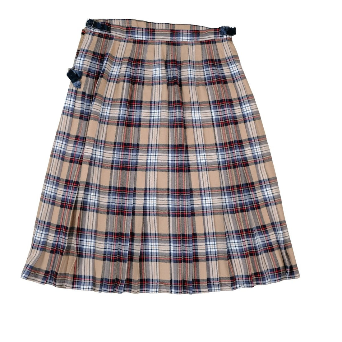 Vintage Tartan Wrap Kilt Skirt Tan Plaid