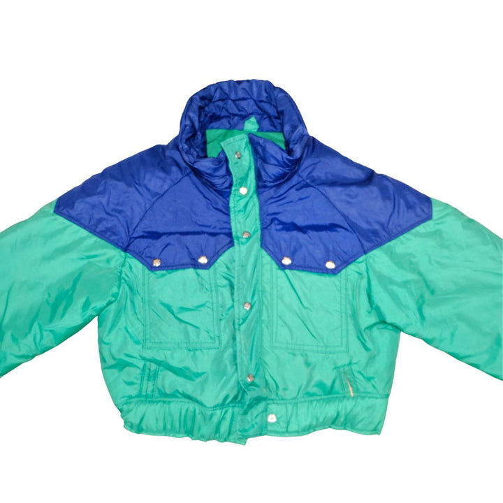 VP Upcycle 1980s Teal & Royal Puffer