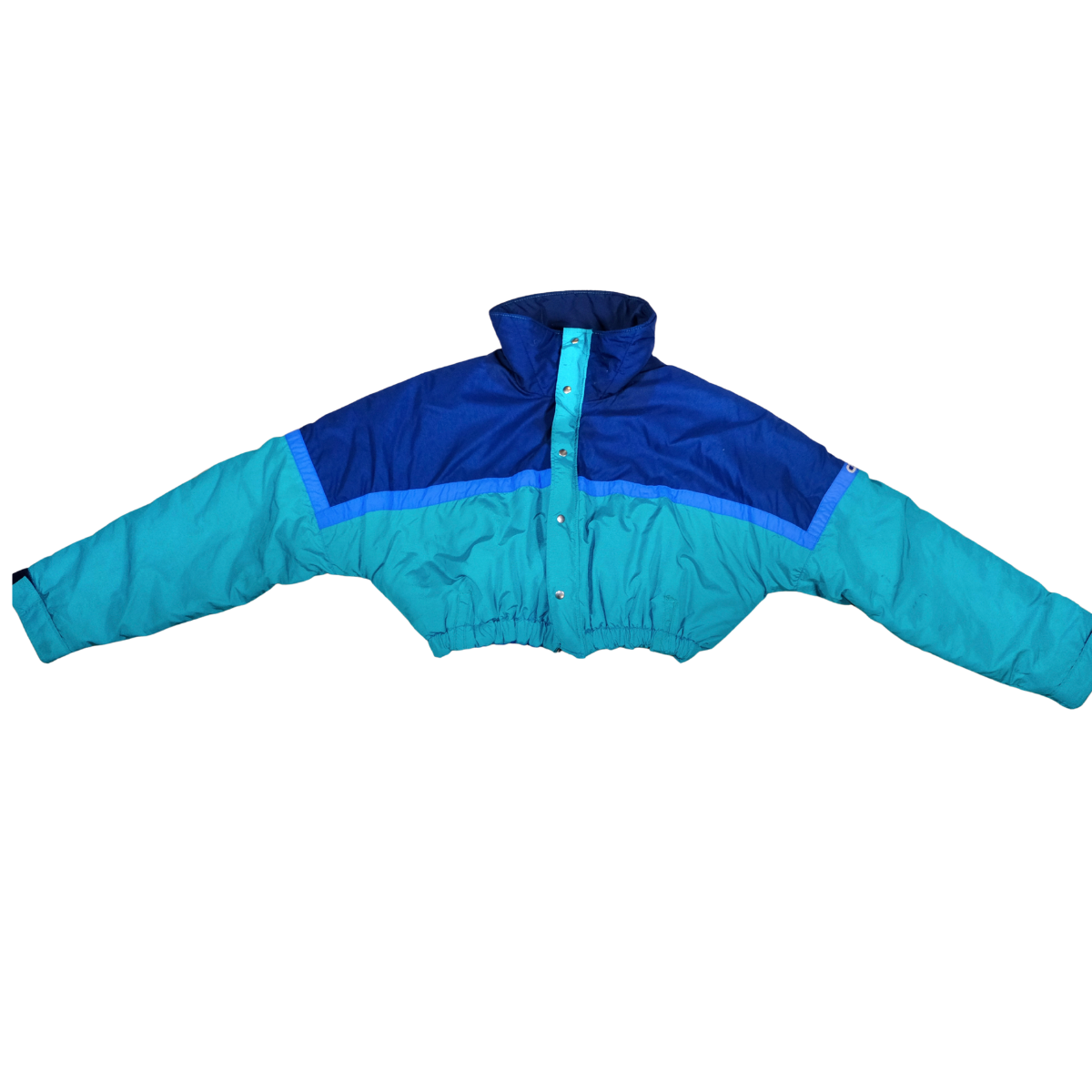VP Upcycle 1980s Teal & Royal Puffer