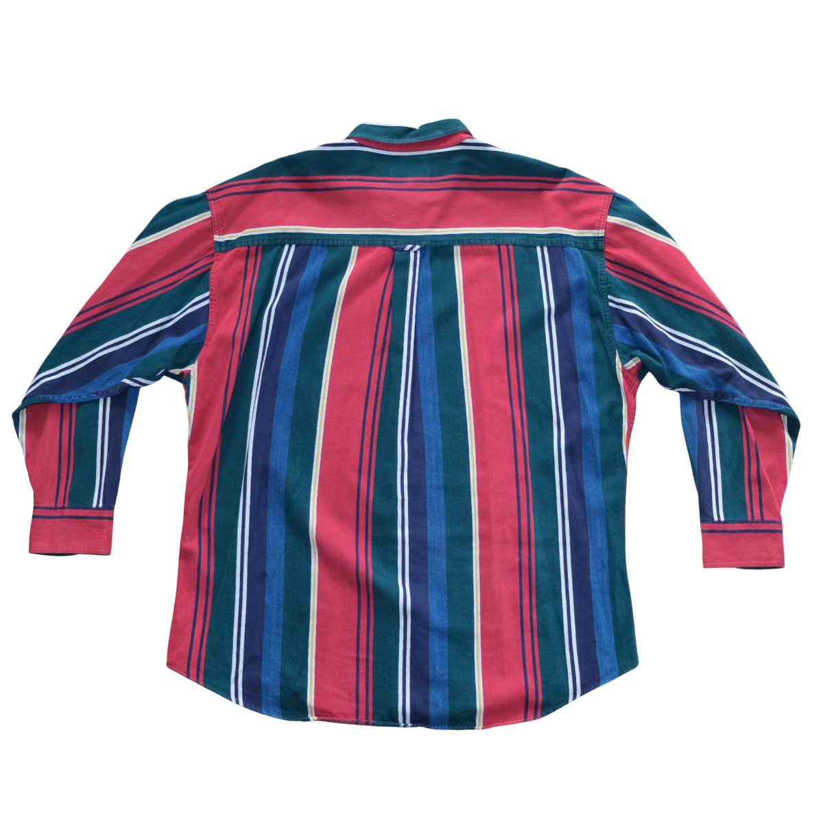 Vintage 1990s CHAPS Ralph Lauren Multicolor Vertical Stripe Button-Down Shirt  XL