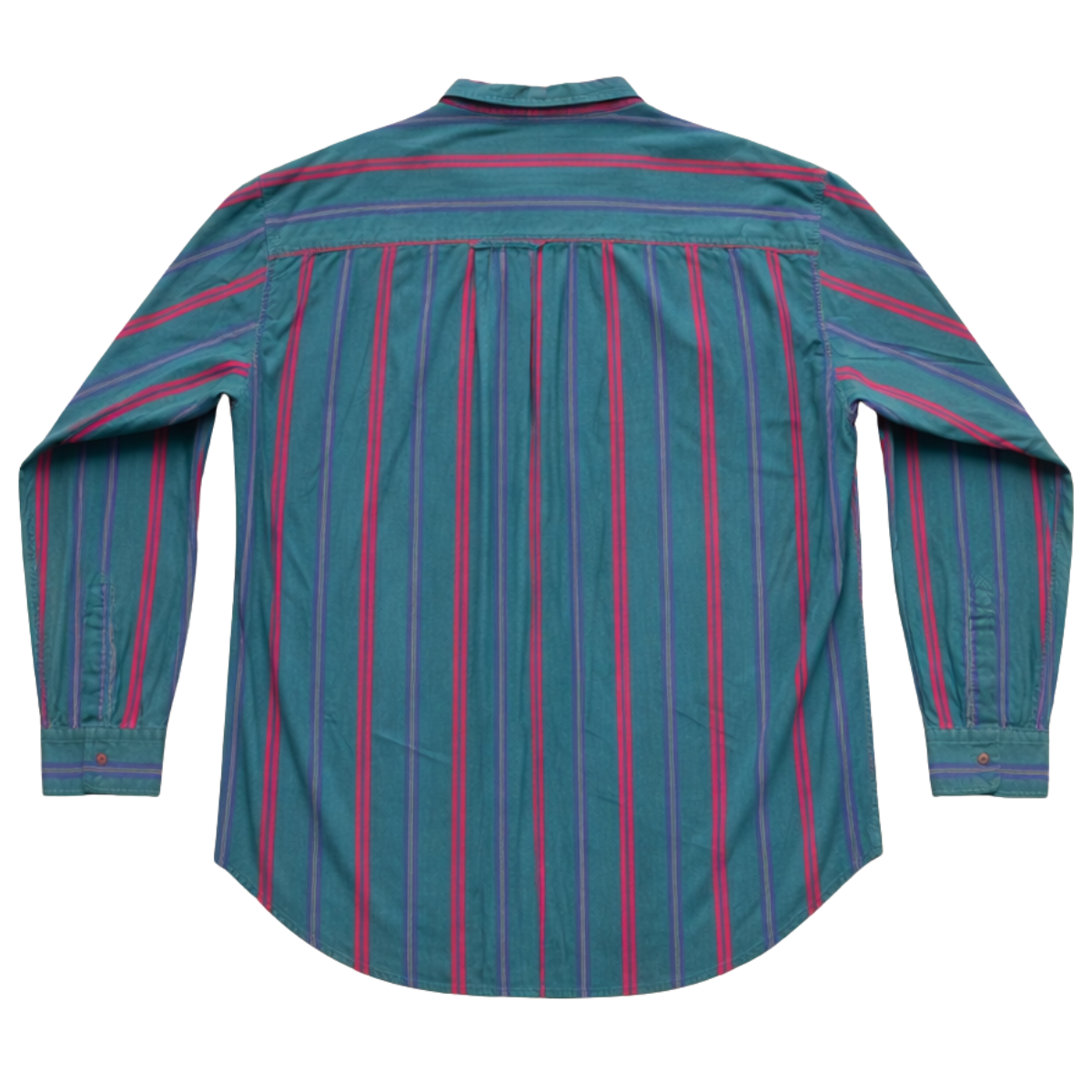 Vintage 1990s CHAPS Ralph Lauren Teal & Red Stripe Oxford Button Down Shirt  XL