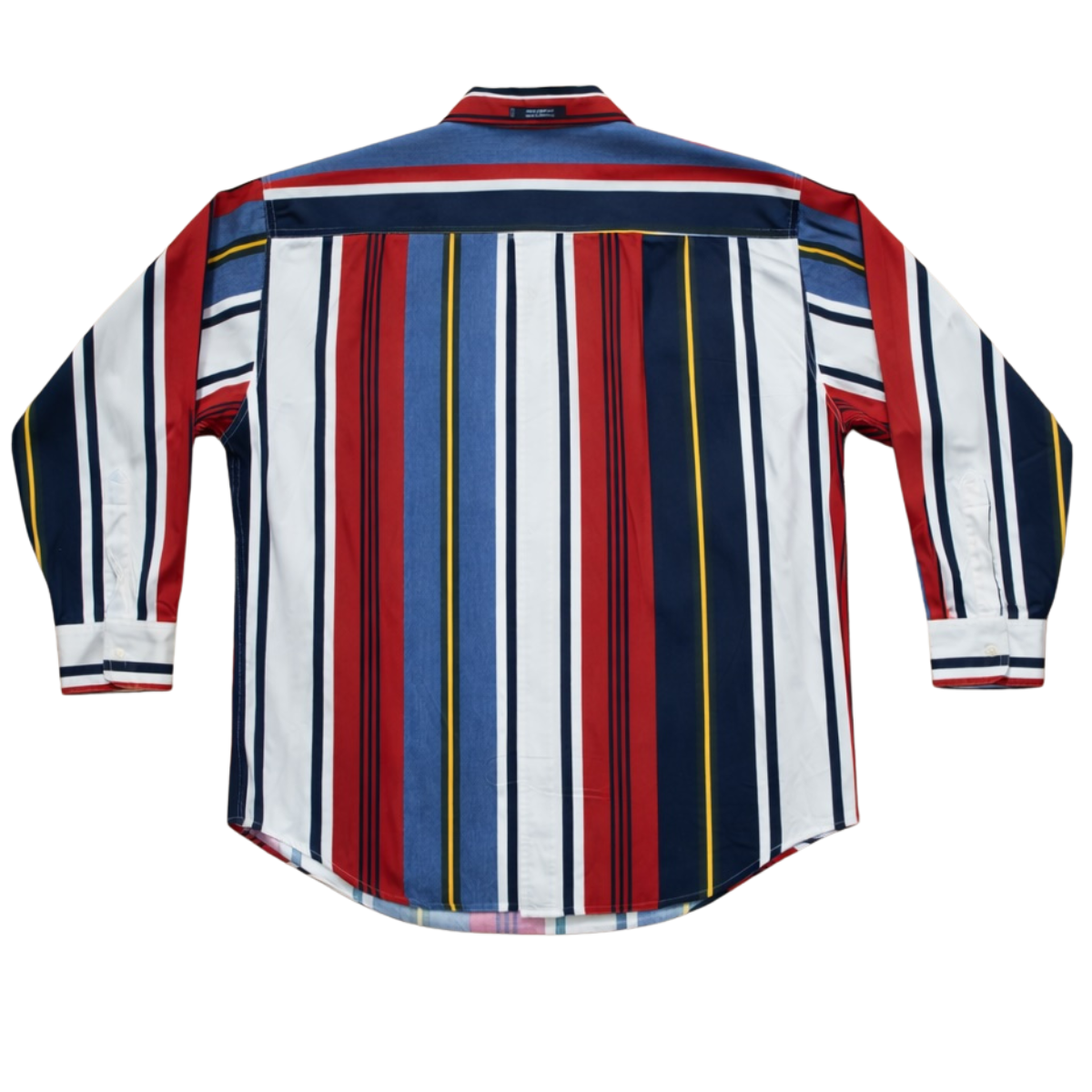 Vintage 1990s CHAPS Ralph Lauren Bold Vertical Stripe Button Down Shirt (Crest Pocket)  L