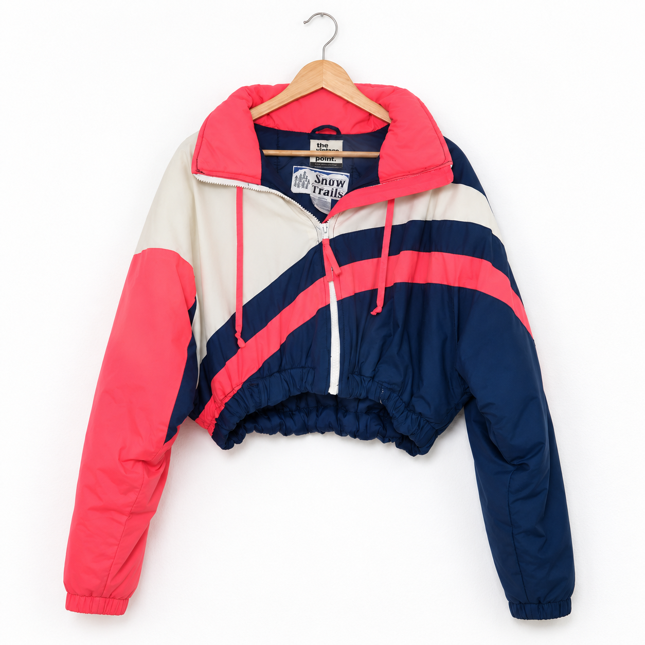 One-of-One Reworked Vintage Snow Trails Colorblock Cropped Jacket | M/L