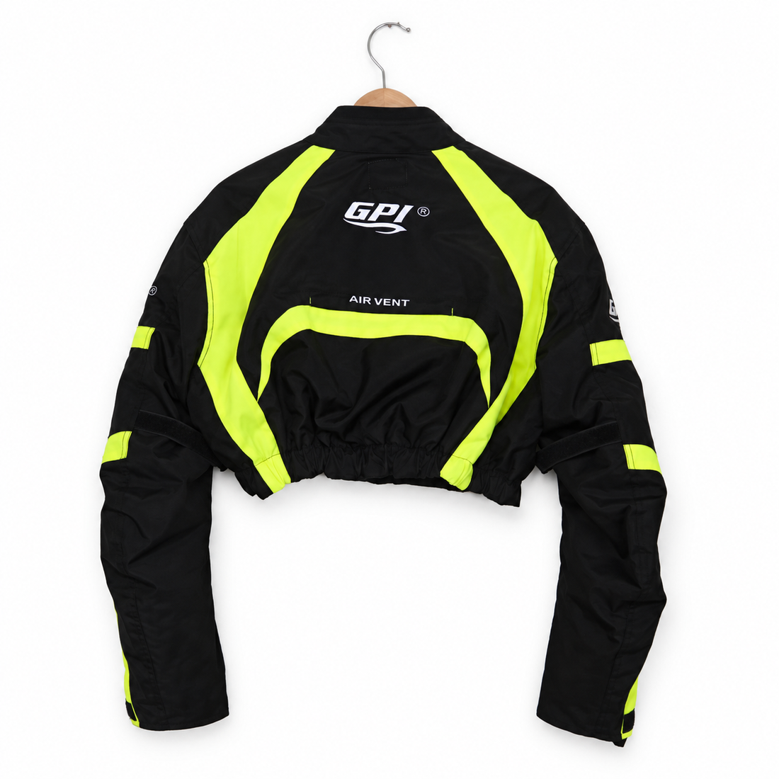 One-of-One Reworked Vintage GP1 Neon Cropped Moto Jacket | M/L