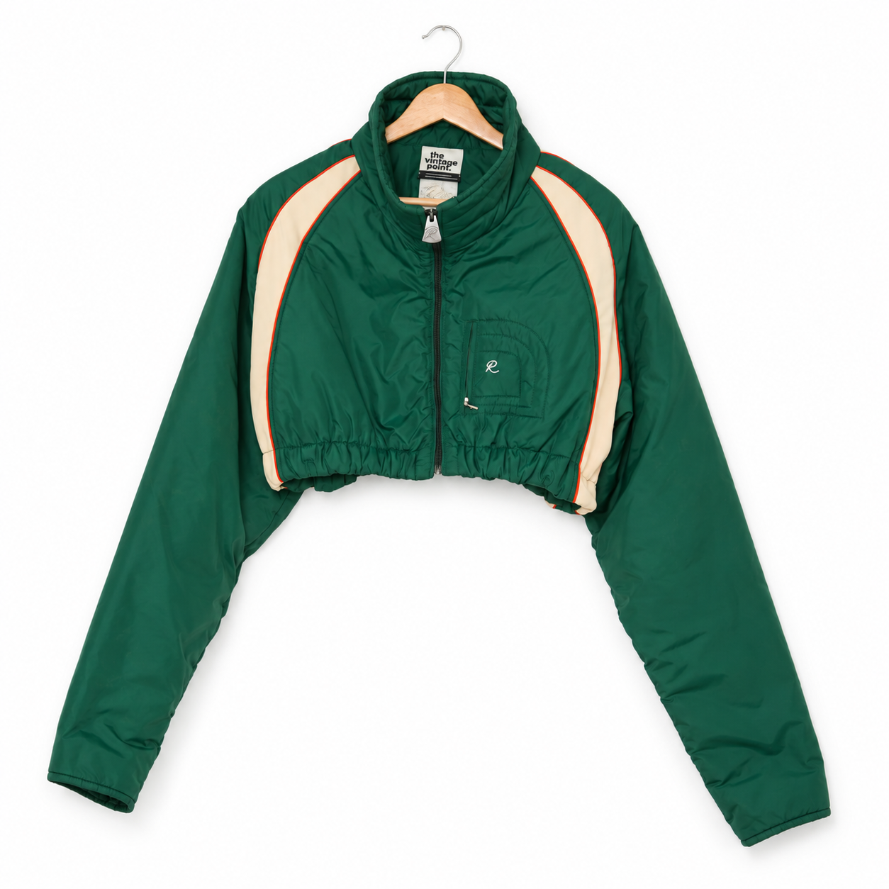 One-of-One Reworked Vintage Reebok Green Cropped Track Jacket | M/L