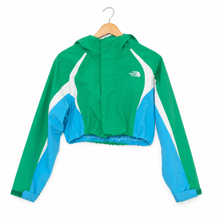 One-of One Reworked The North Face Green & Blue Cropped Windbreaker