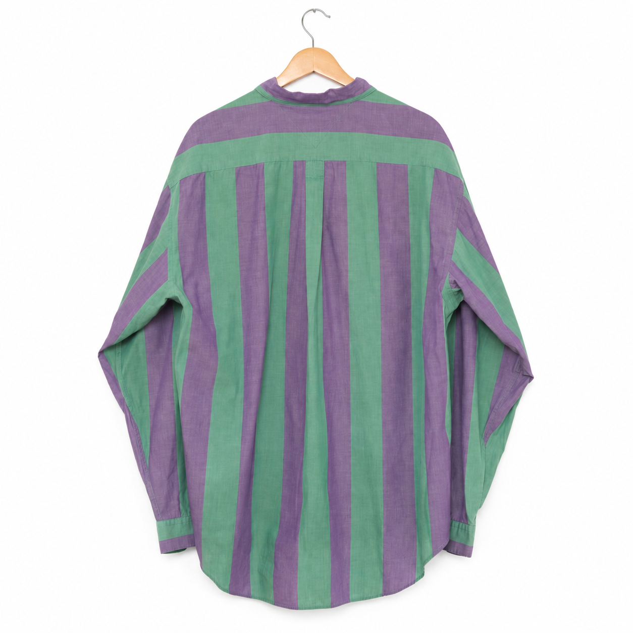Vintage 90’s Tommy Hilfiger Green & Purple Stripe Shirt | Men’s Large