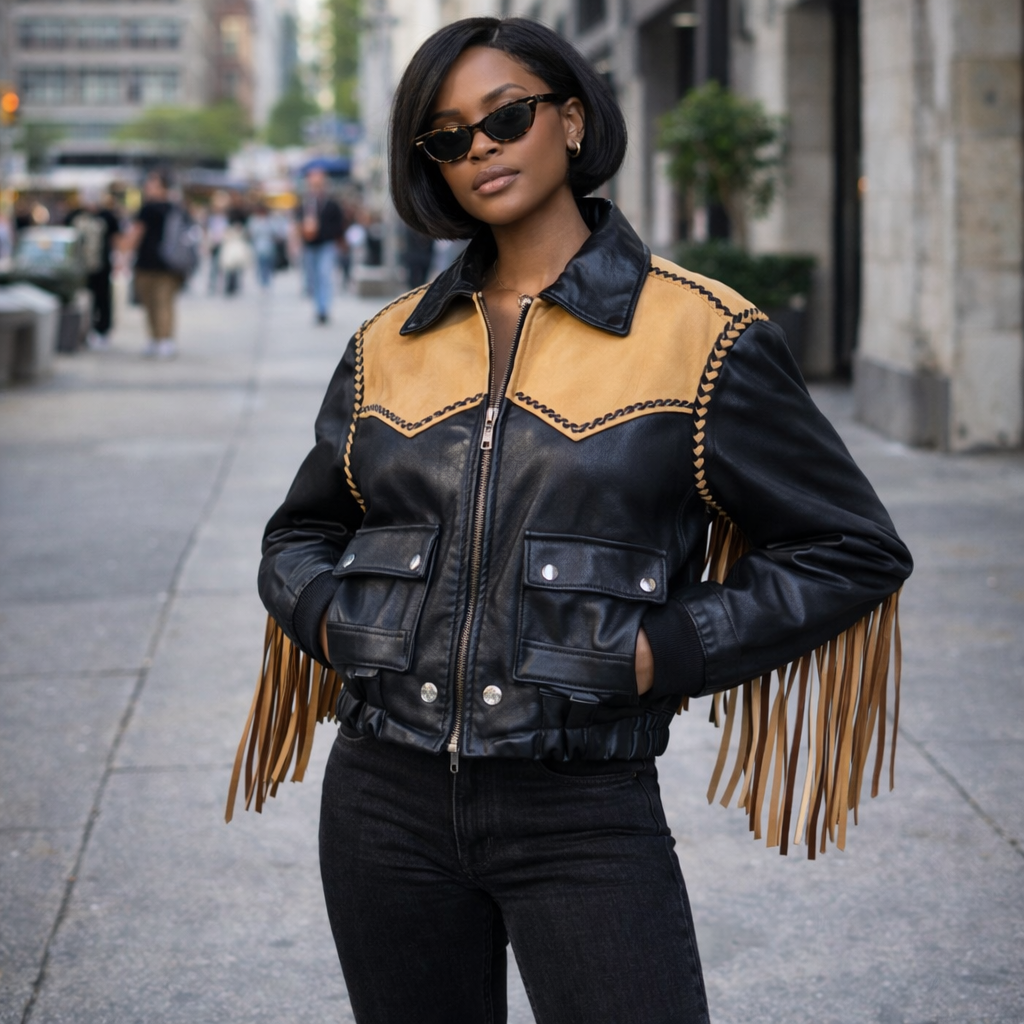 Vintage 1998 Custom Fringe Leather Western Jacket