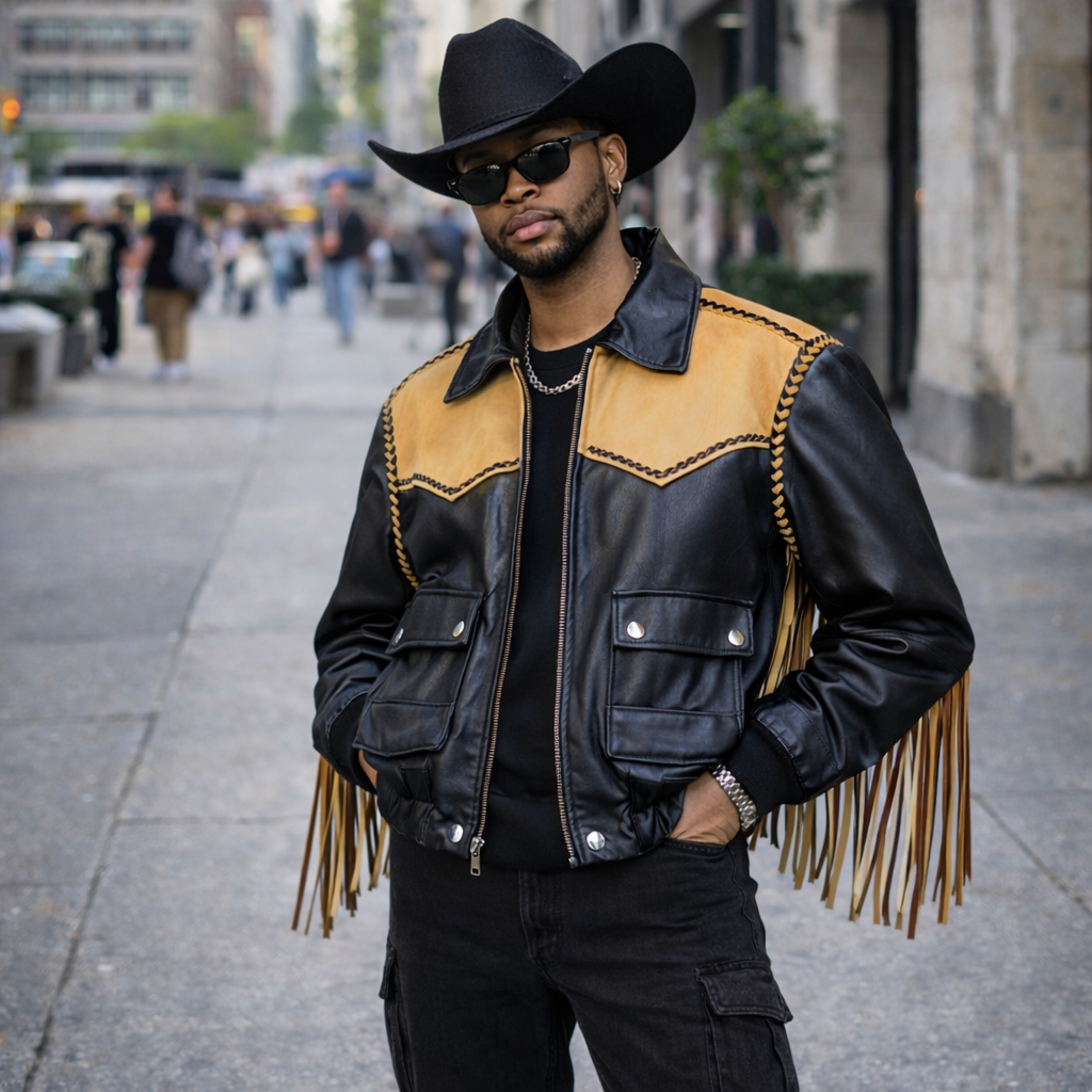 Vintage 1998 Custom Fringe Leather Western Jacket