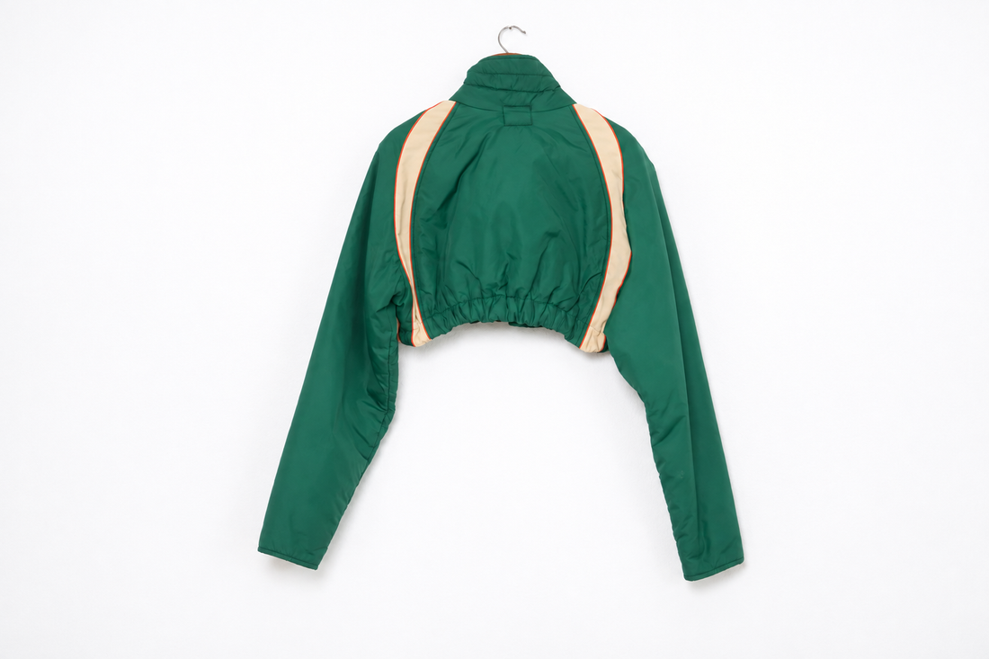 One-of-One Reworked Vintage Reebok Green Cropped Track Jacket | M/L