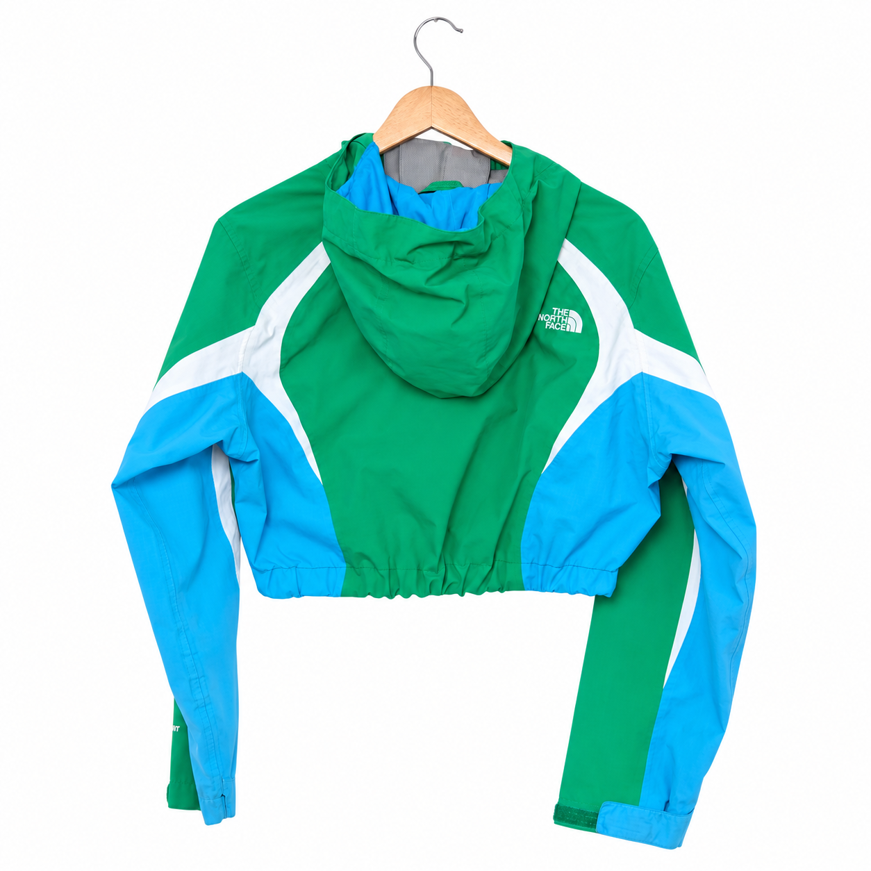 One-of One Reworked The North Face Green & Blue Cropped Windbreaker