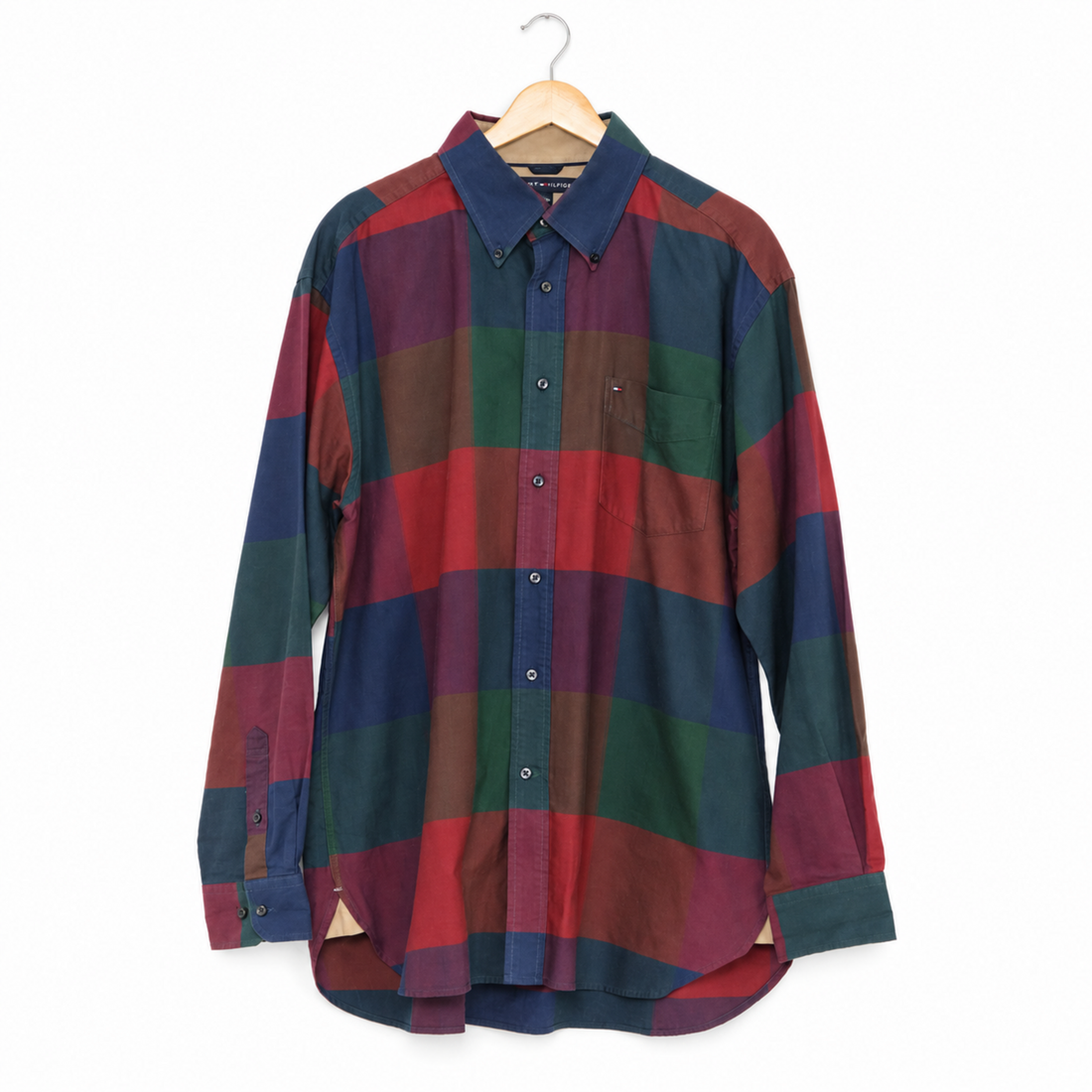 Vintage Tommy Hilfiger Multicolor Plaid Button-Front Shirt | Men’s Large