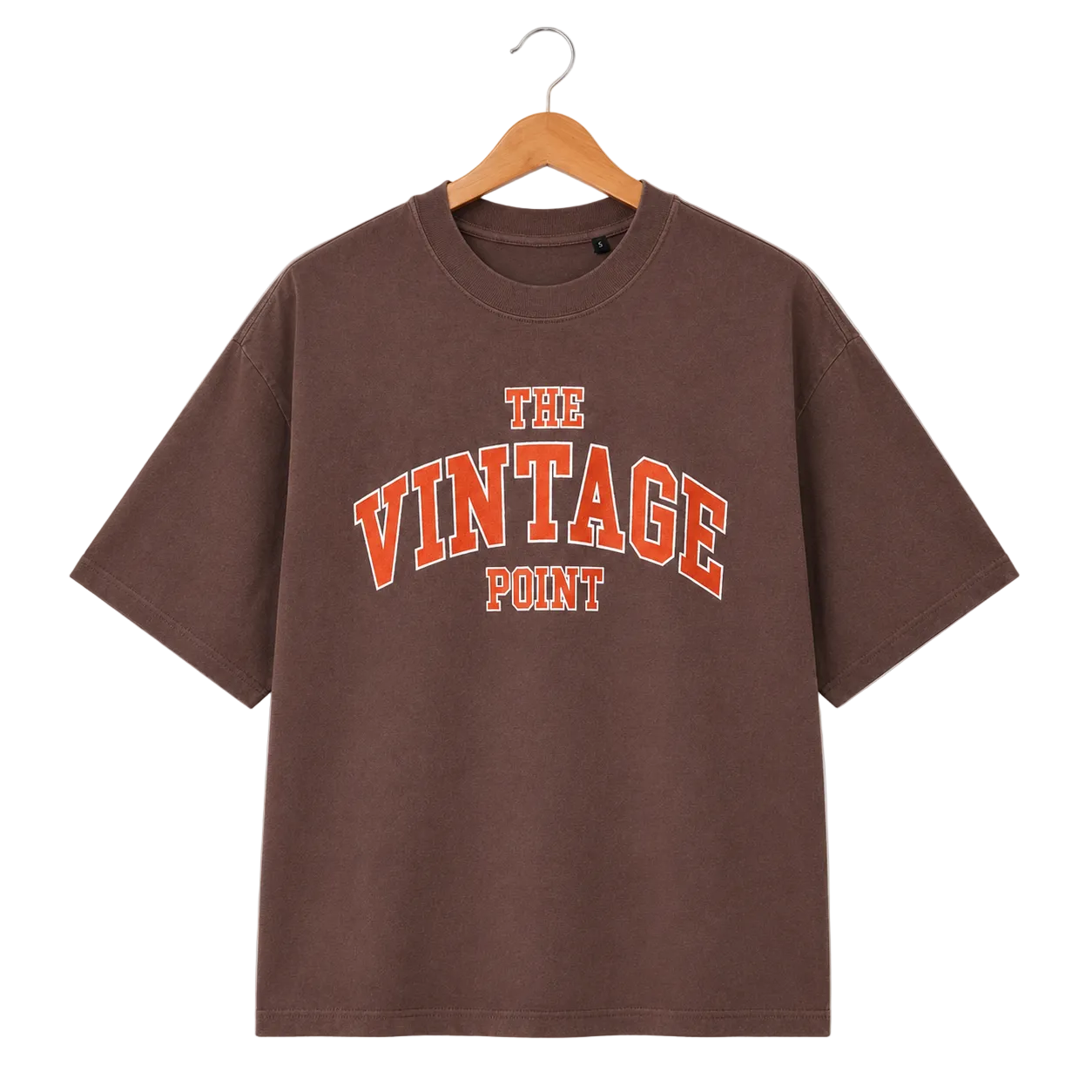 The Vintage Point Washed Maroon Embroidered Tee