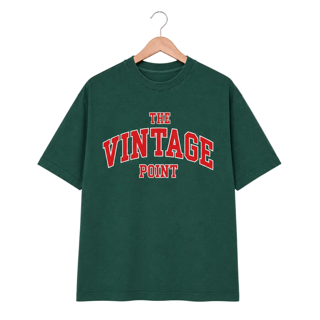 The Vintage Point Forest Green Embroidered  Tee
