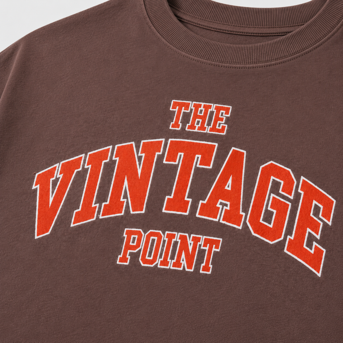 The Vintage Point Washed Maroon Embroidered Tee