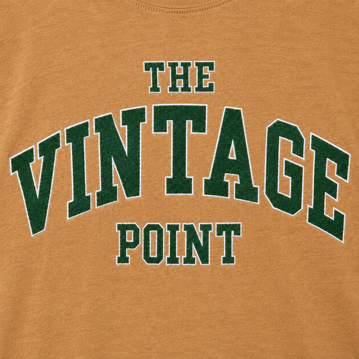 The Vintage Point Washed Butter Yellow Embroidered  Tee