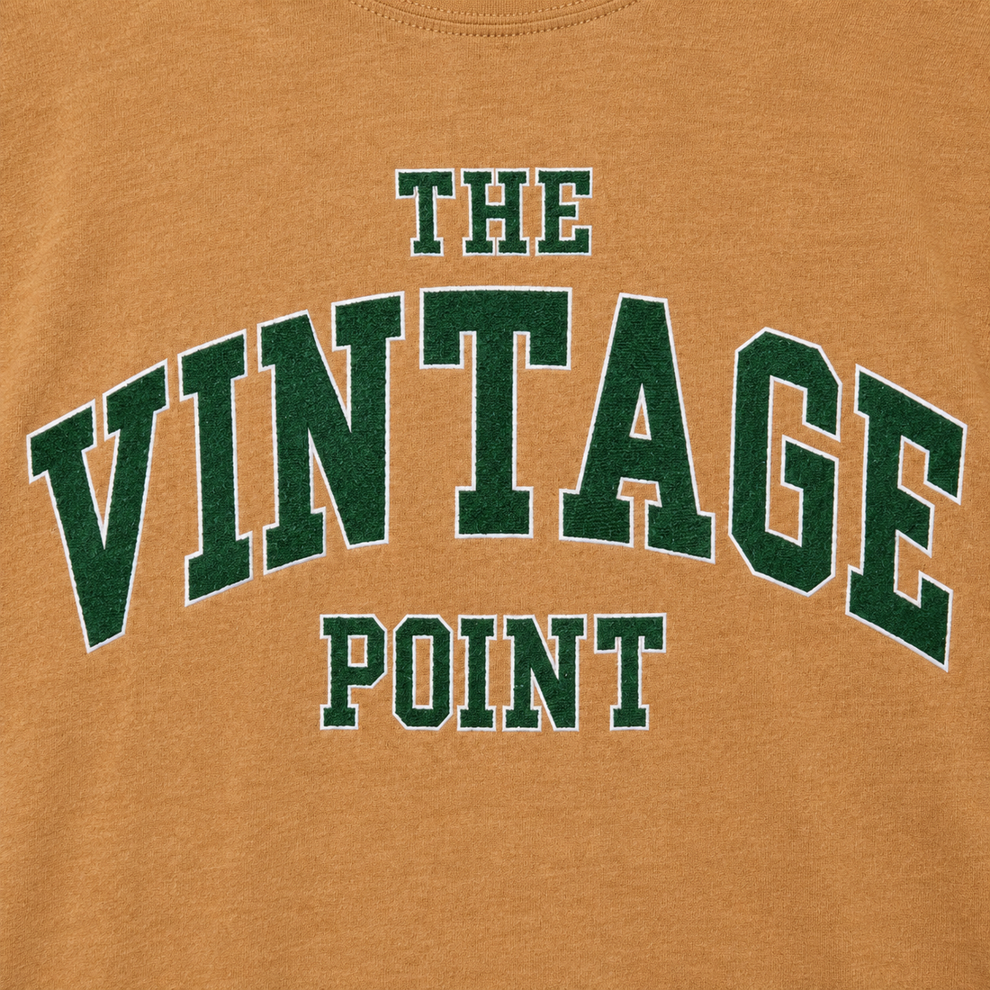 The Vintage Point Washed Butter Yellow Embroidered  Tee