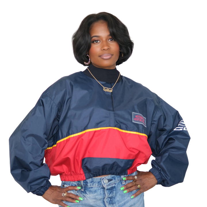 Vintage Midnight + Crimson Lightweight Crop Jacket