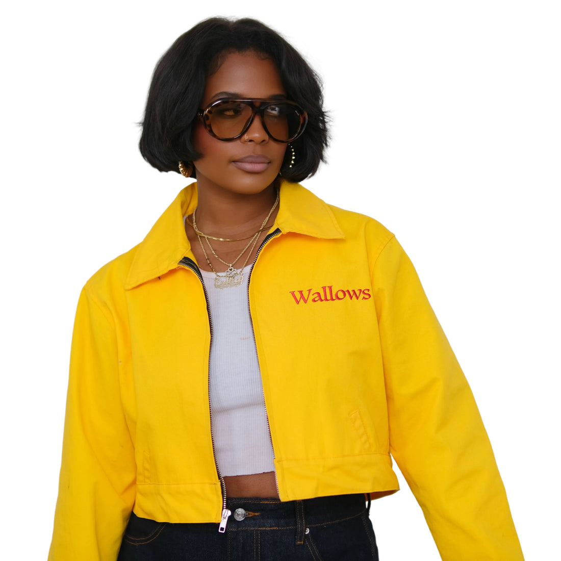 Vintage Marigold Wallows Cropped Upcycled Work Jacket