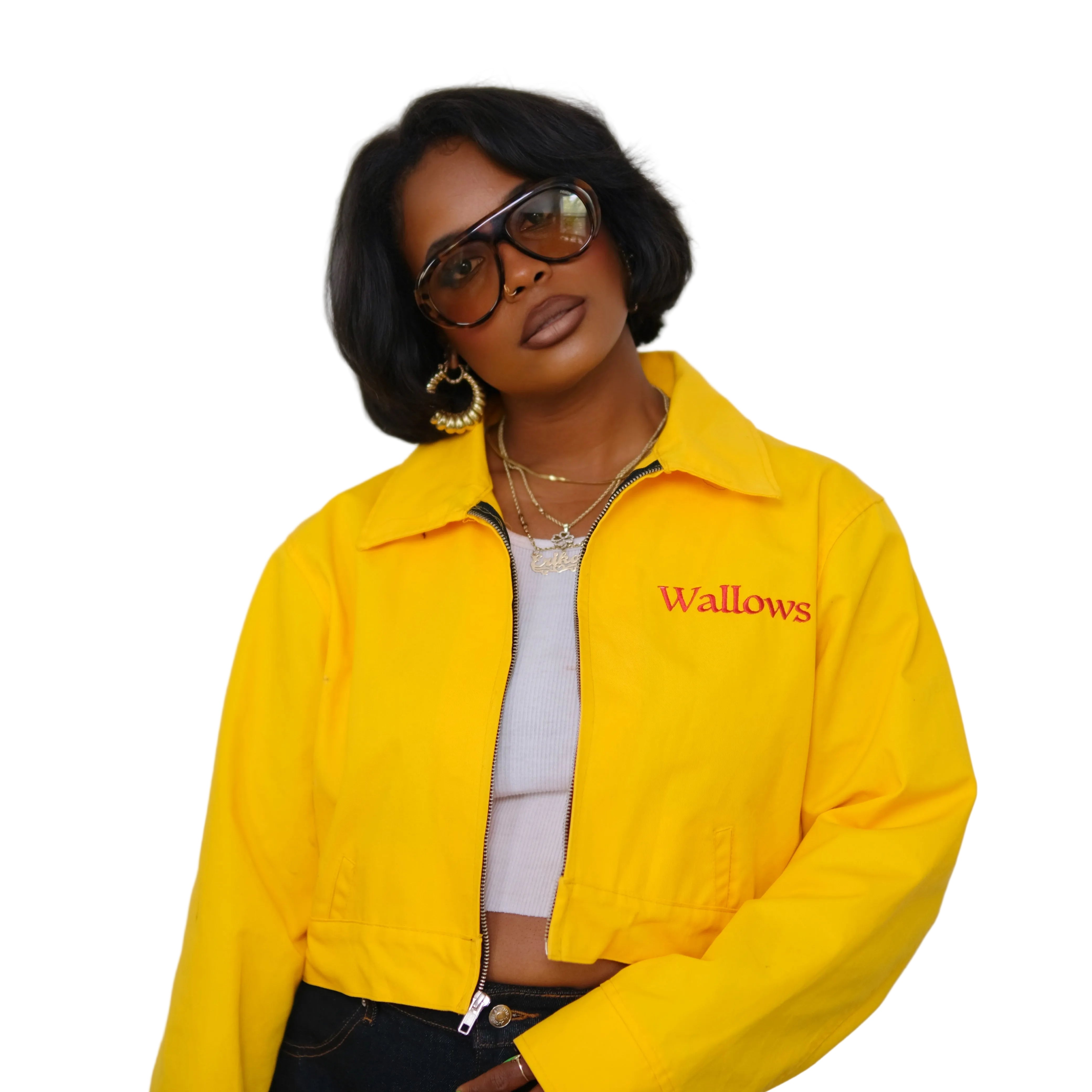 Vintage Marigold Wallows Cropped Upcycled Work Jacket