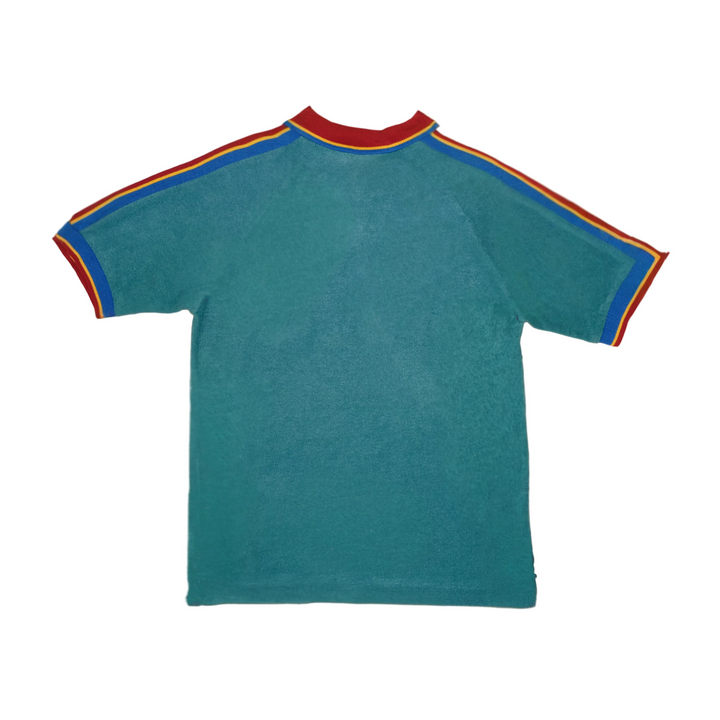 Vintage 80's Color Block Short Sleeve Terry Cloth