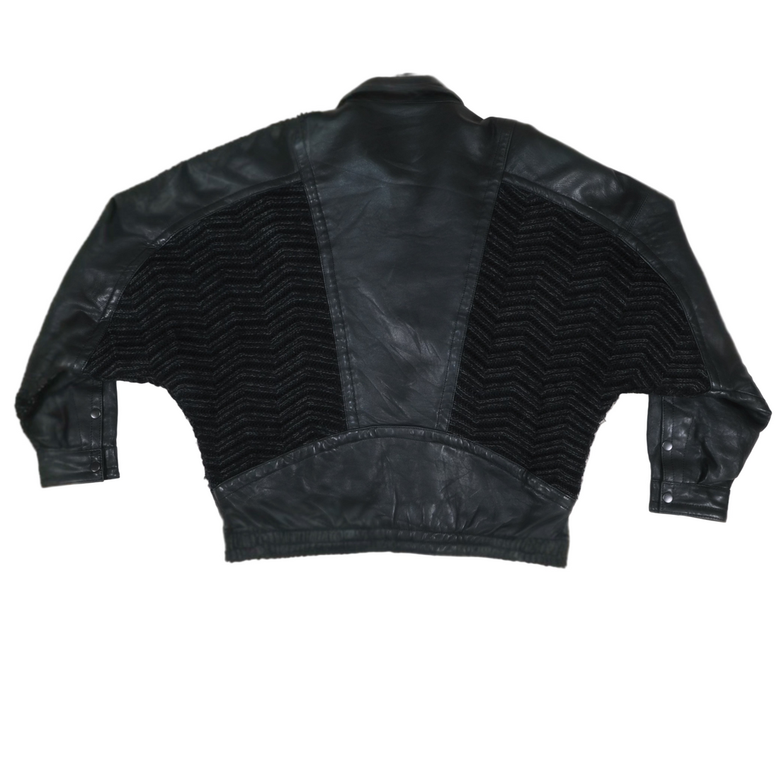 Vintage Black/Knit Leather Jacket