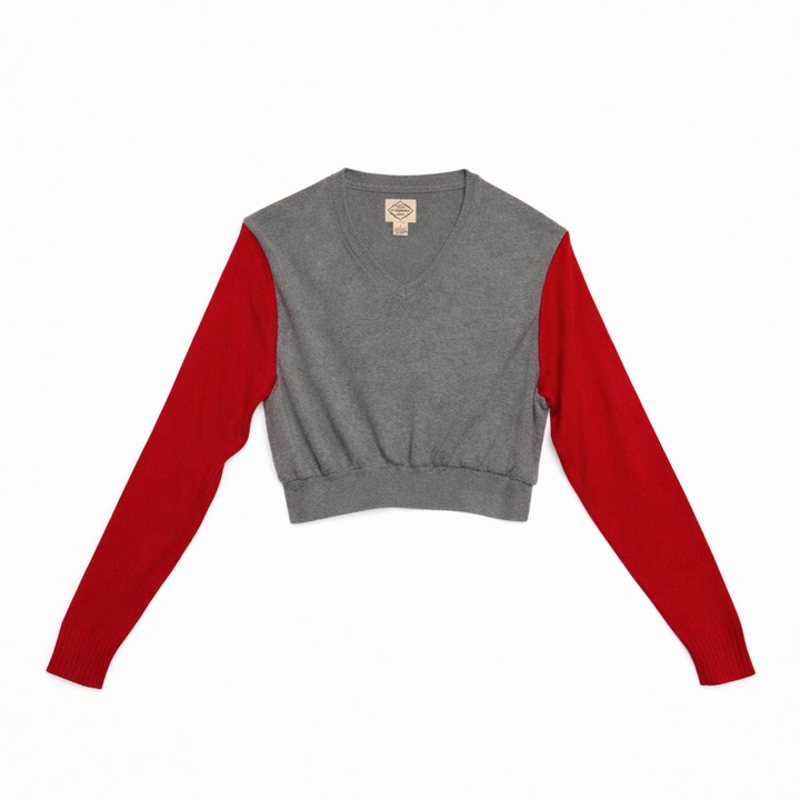VINTAGE “Pepper + Smoke” Upcycled Crop Sweater