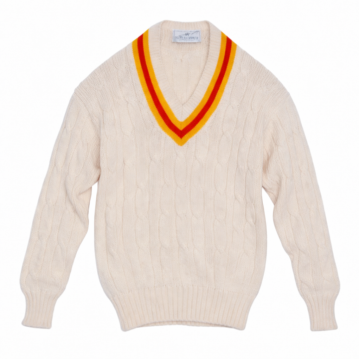 Vintage Kent & Curwen Cream Cable Knit Cricket Sweater  Oversized Fit