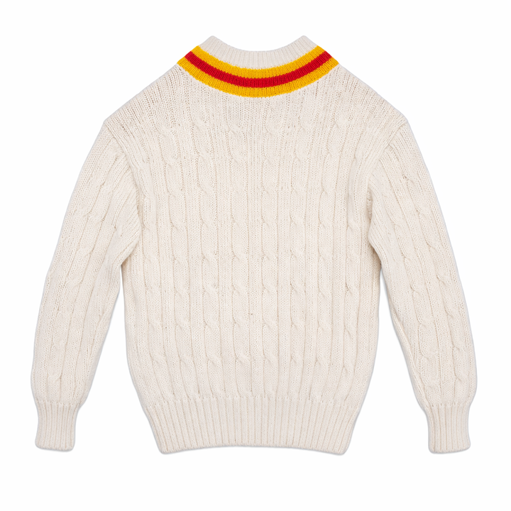 Vintage Kent & Curwen Cream Cable Knit Cricket Sweater  Oversized Fit