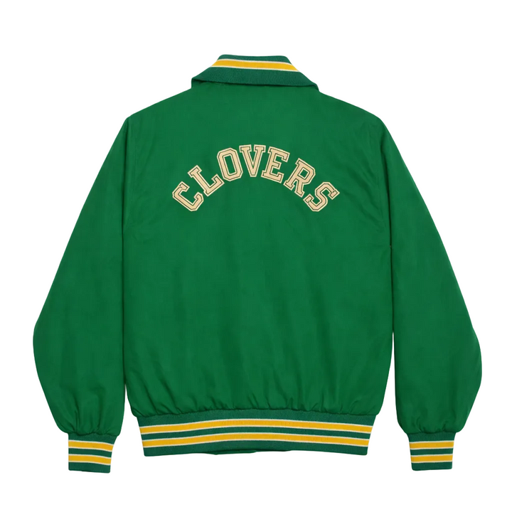 Vintage Green “Cloverdale” Varsity Nylon Snap Jacket