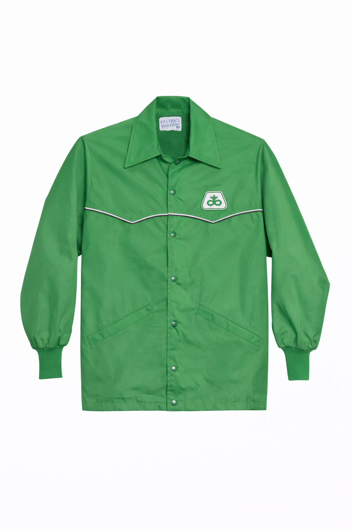 Vintage Green Coach Jacket (Snap-Front)