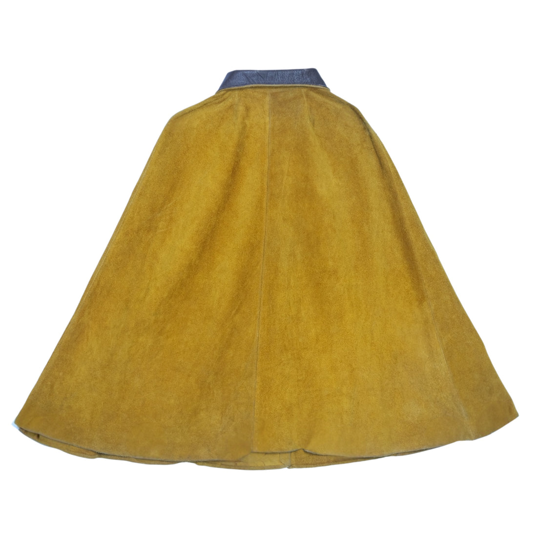 Vintage Suede + Leather Buckle Poncho Cape