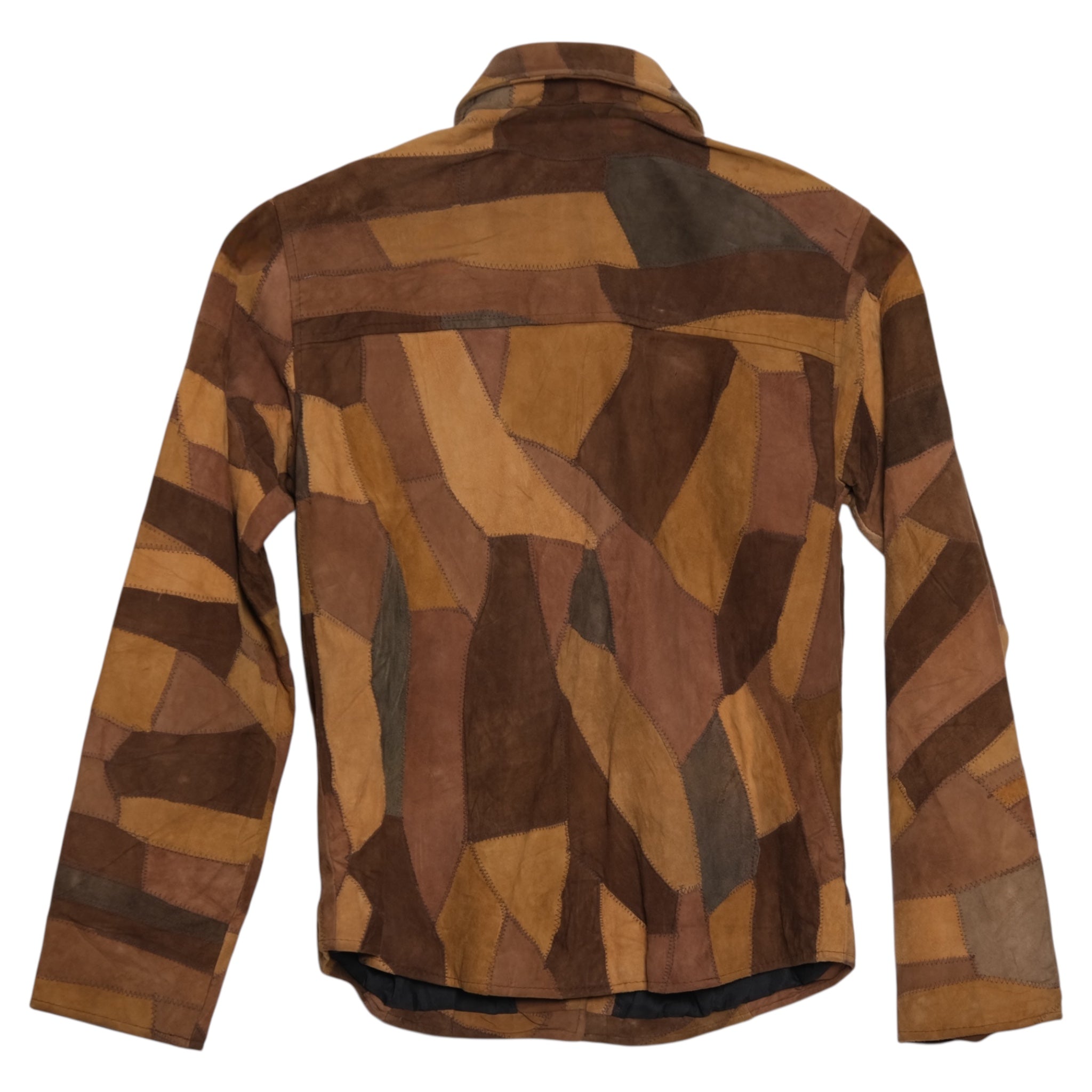 Vintage Passport Patchwork Suede Leather Jacket
