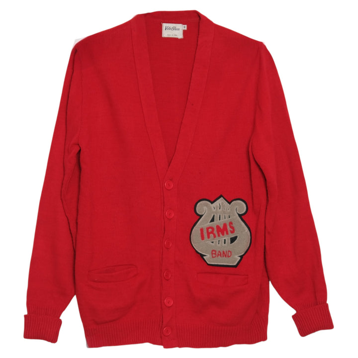 VINTAGE Red Varsity Band Patch Cardigan