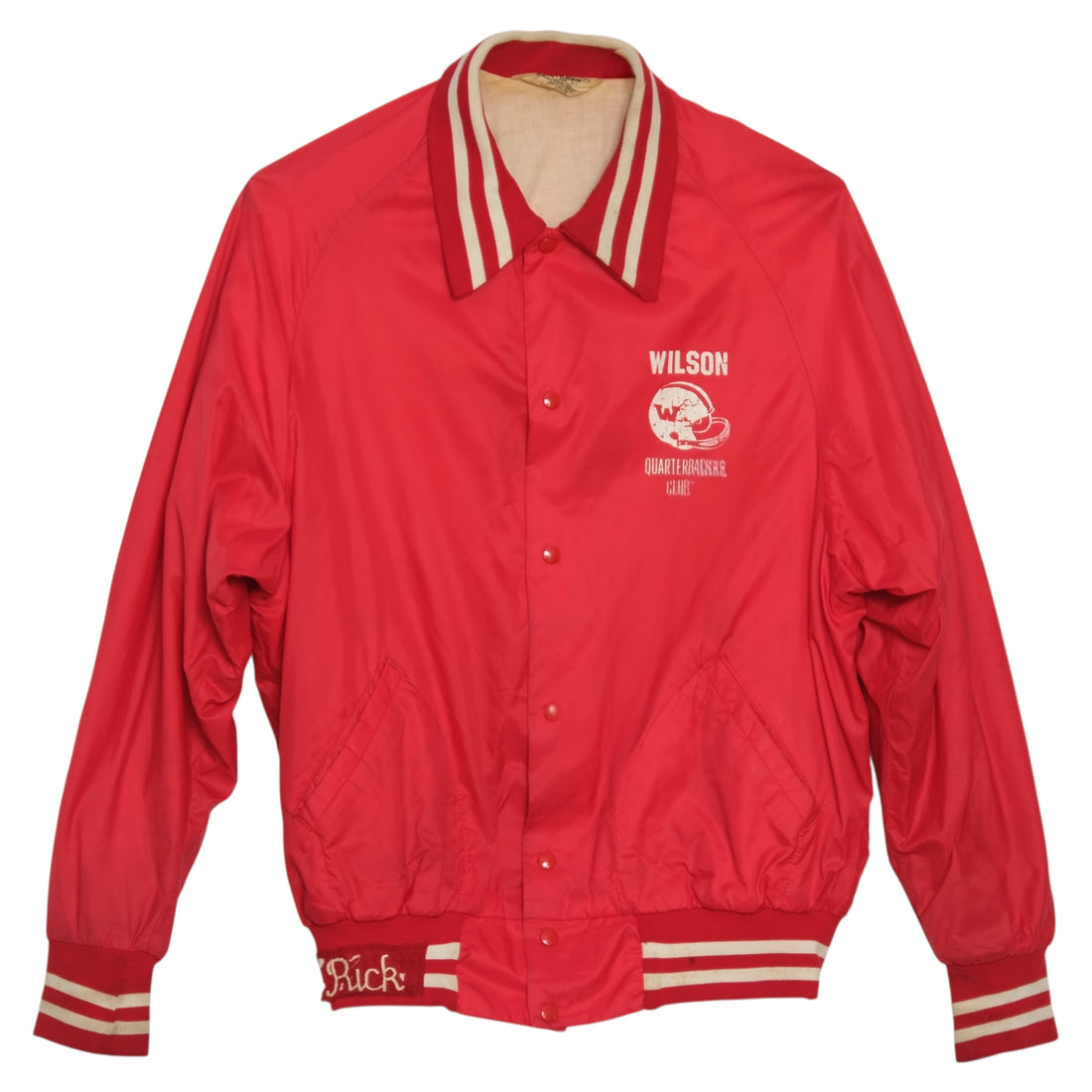 Vintage Don Alleson Quarterbacks Club Red Snap Coach Jacket