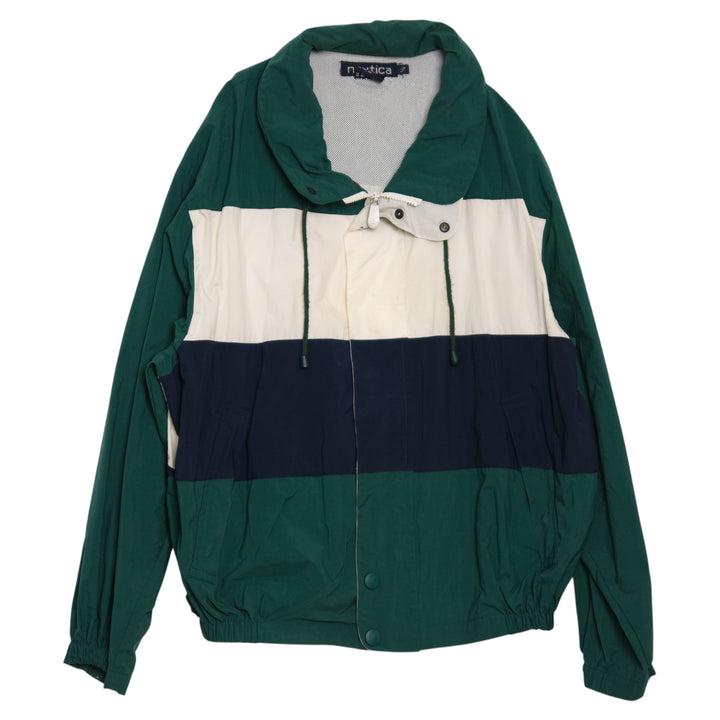 Vintage Nautica Green/Navy/Cream Colorblock Jacket  XL