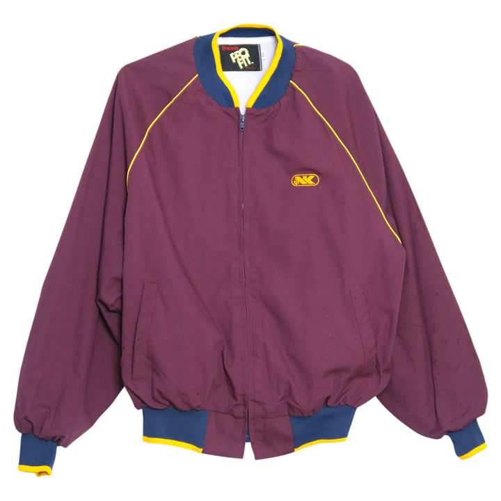 Vintage Maroon & Gold Piped Track Jacket