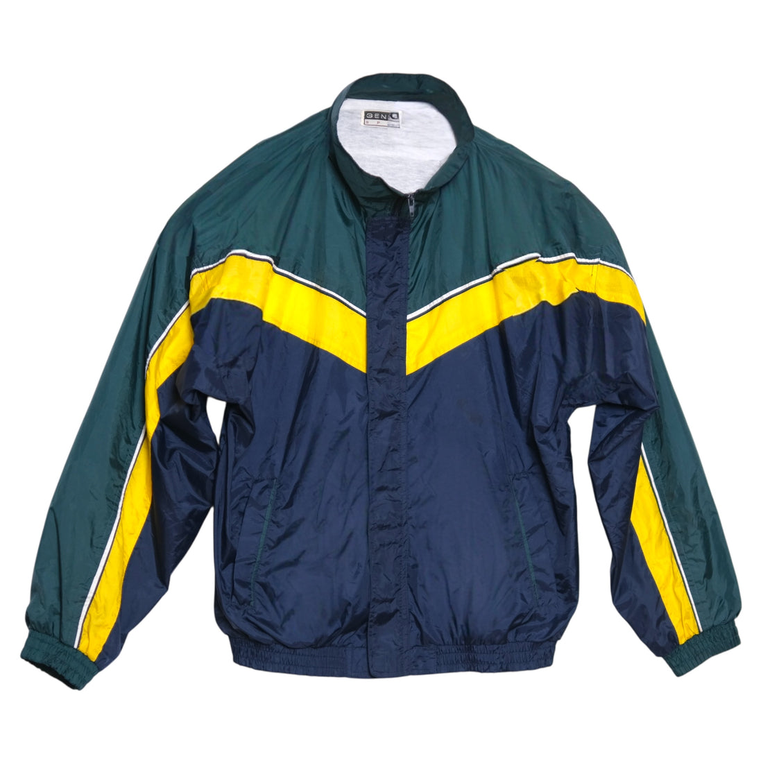 Generra Sport Vintage Colorblock Windbreaker  (Green/Navy/Yellow)